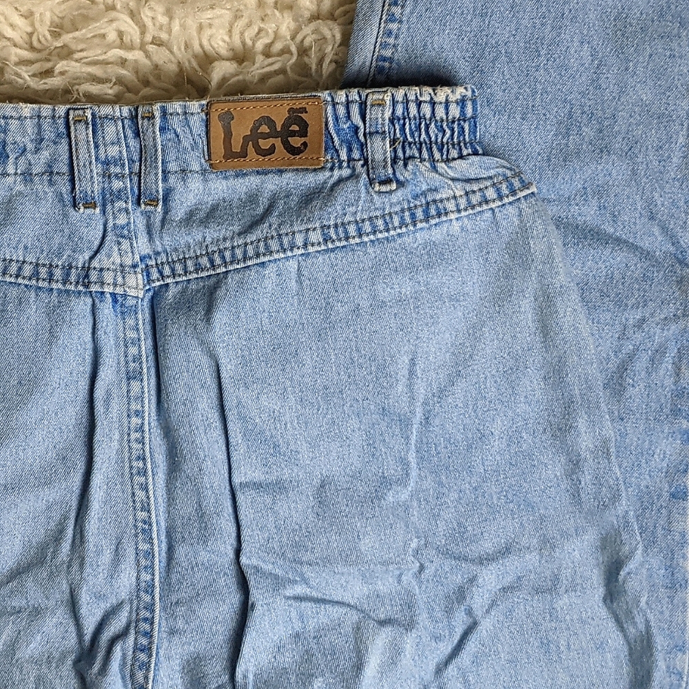 👖VTG 90s Light Wash LEE Elastic Waist Mom Jeans